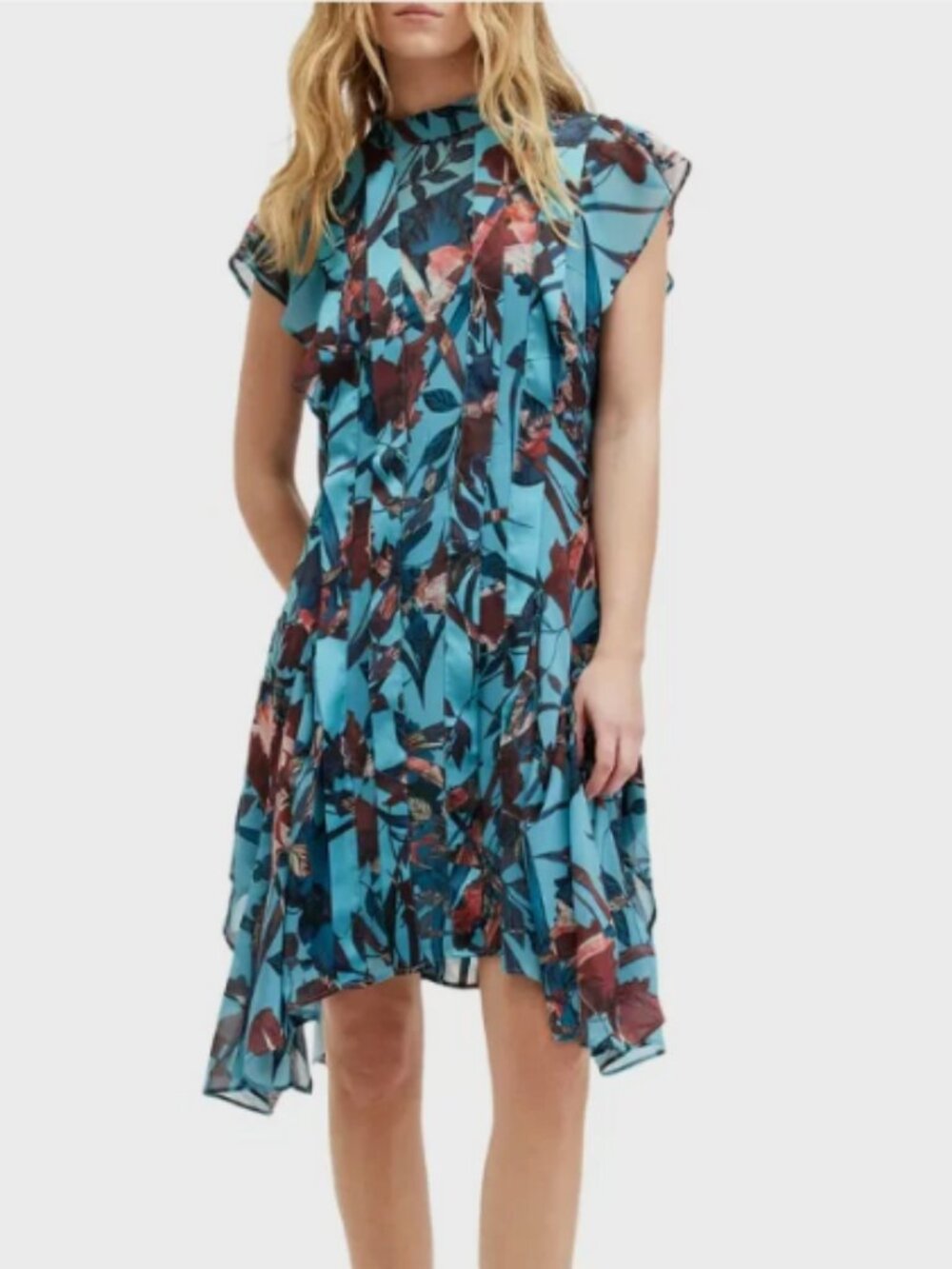 ALLSAINTS Fleur Batu Handkerchief Hem Dress MSRP$329 Timeless Elegance - Picture 2 of 12